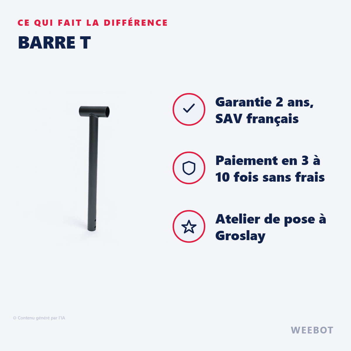 Barre T pour Trottinette Electrique E-Twow 48V - Weebot