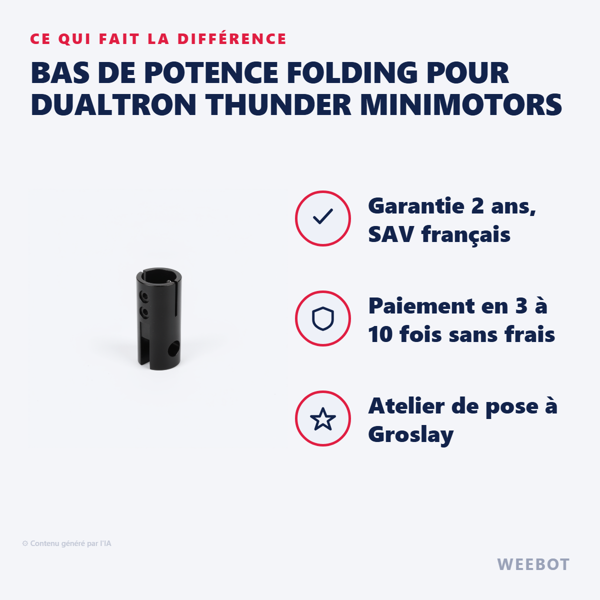 Bas de Potence Folding pour Dualtron Thunder Minimotors : les points forts