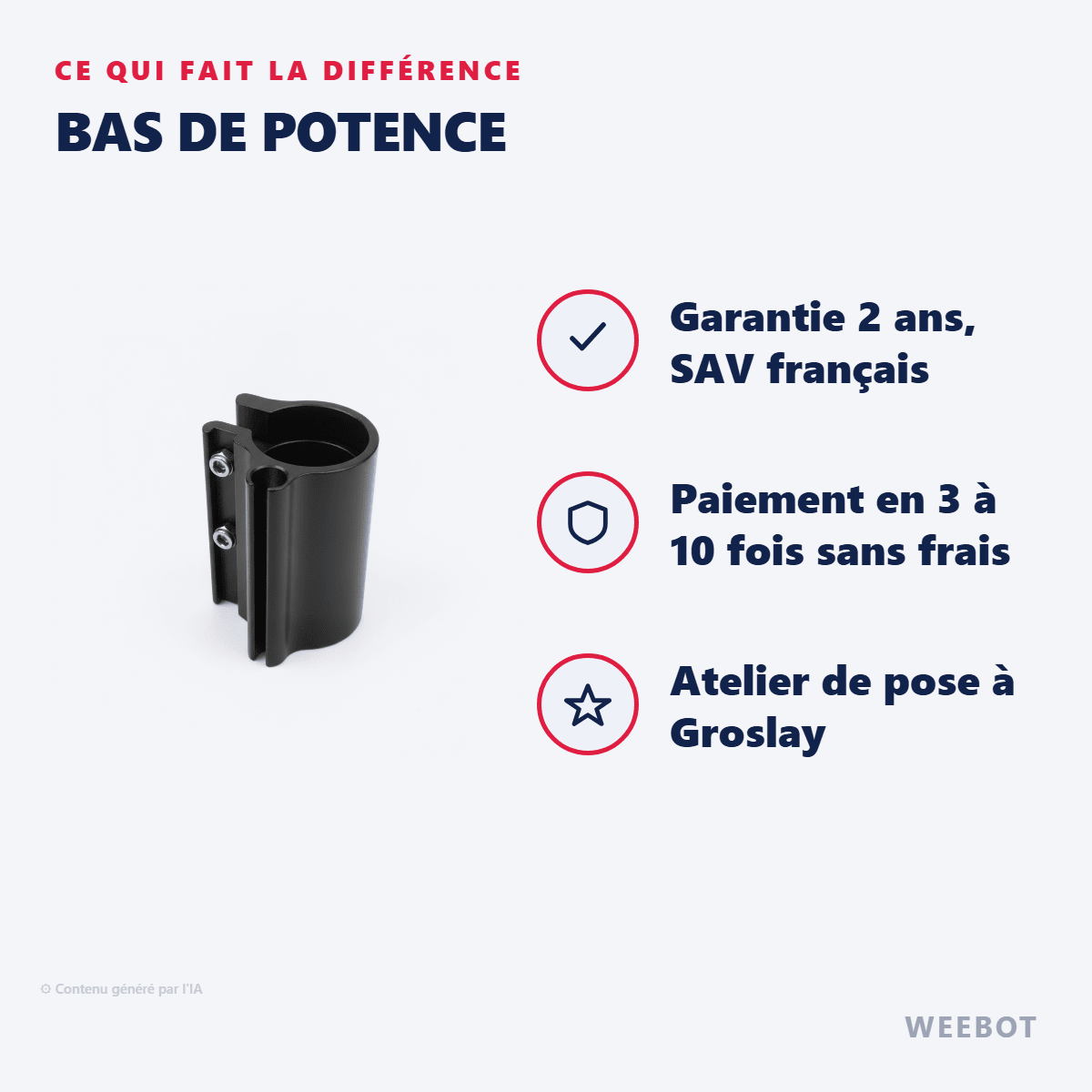 Bas de Potence pour Trottinette Electrique Etwow 48V - Weebot