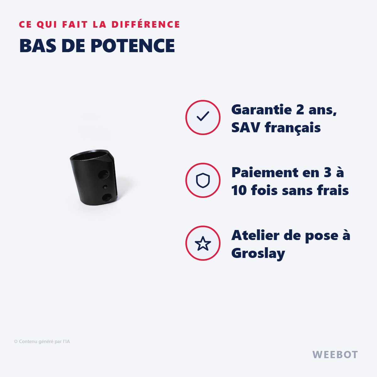 Bas de Potence pour Trottinette Electrique Weebot Anoki X ou Eroz Kapacity EK10 - Weebot