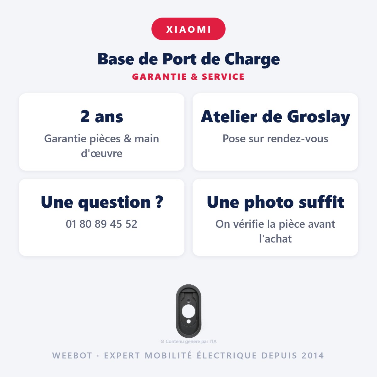 Base de Port de Charge : garantie 2 ans et service après-vente