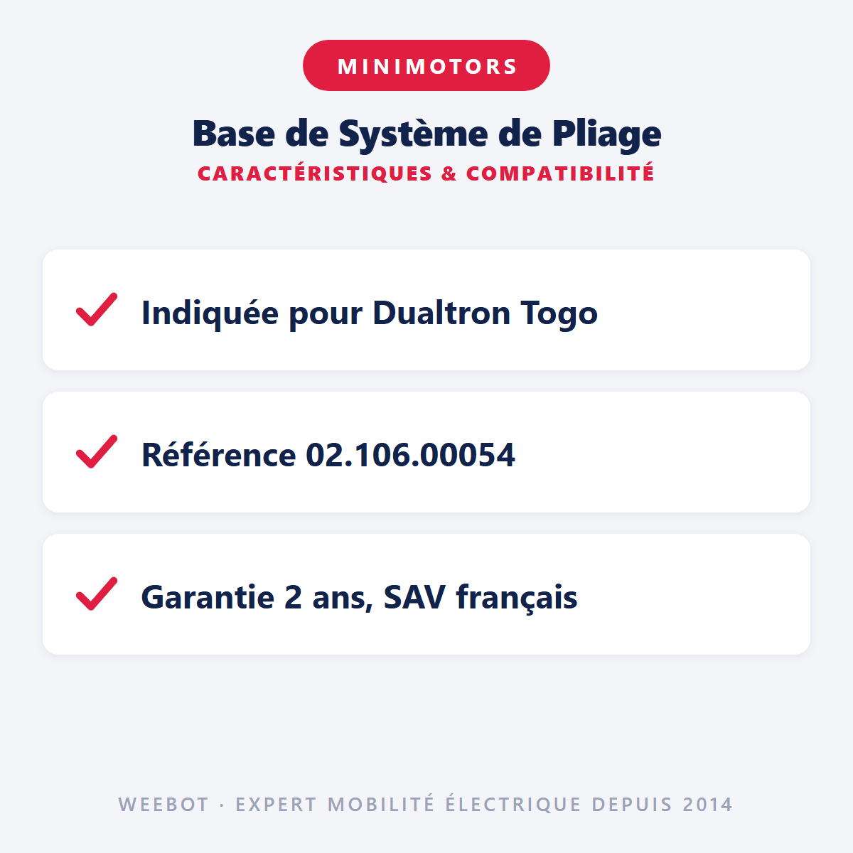 Base de Système de Pliage pour Trottinette Electrique Dualtron Togo - Weebot