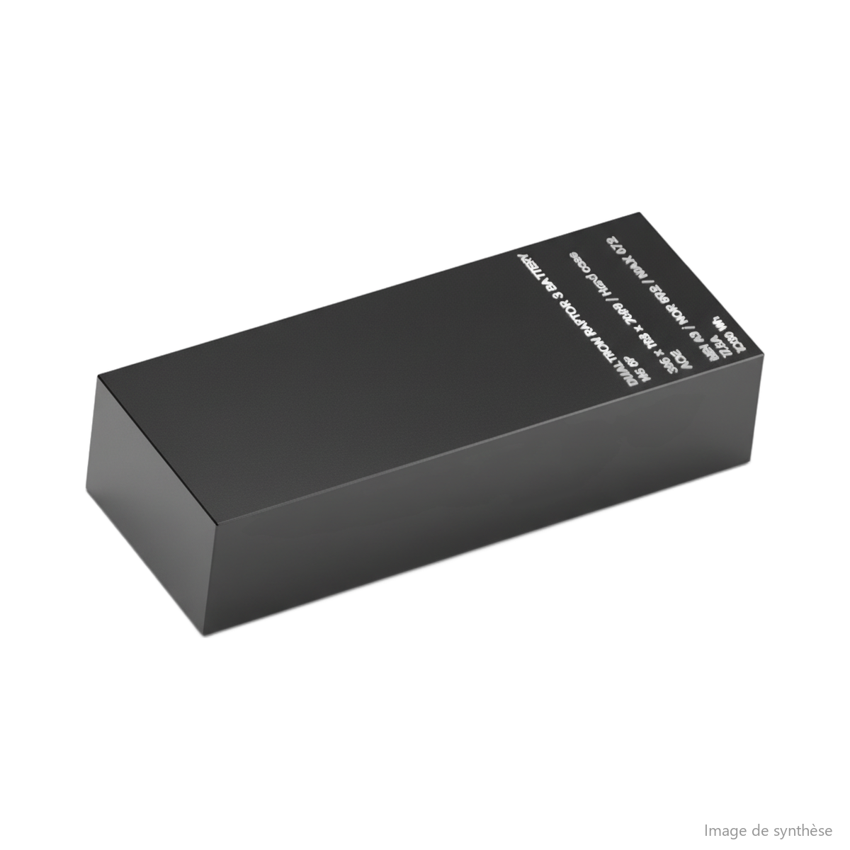 Schéma en perspective d'une batterie rectangulaire de trottinette électrique Dualtron