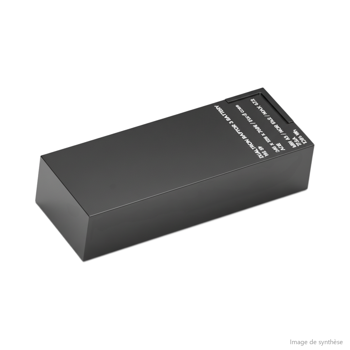 Schéma d'une batterie rectangulaire de trottinette électrique vue en perspective
