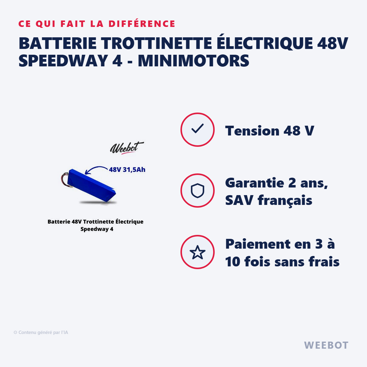 Batterie Trottinette Électrique 48V Speedway 4 - Minimotors : les points forts