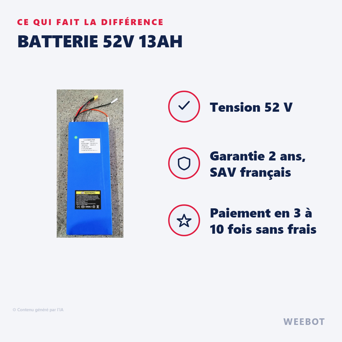 Batterie 52V 13Ah : les points forts