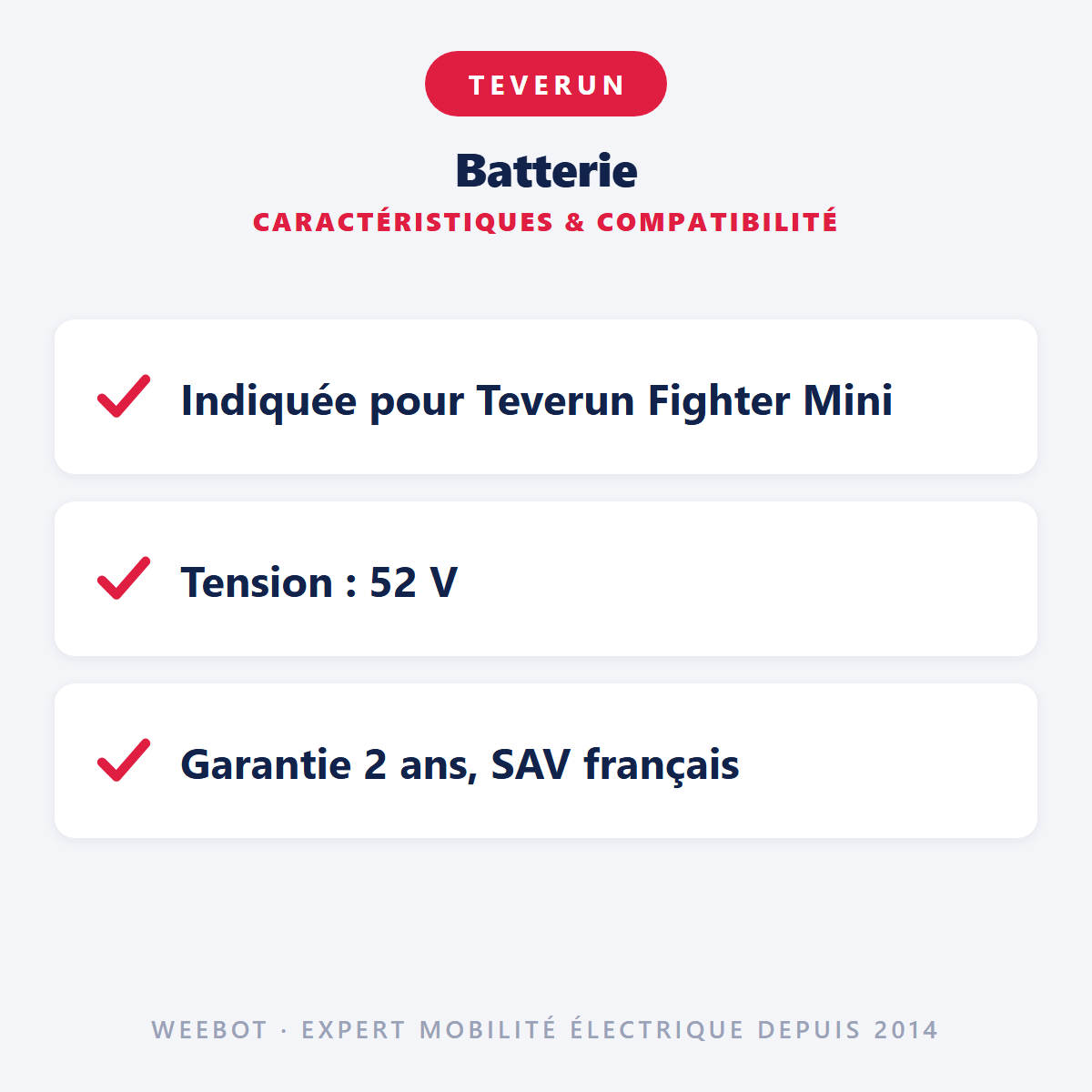 Batterie pour Trottinette Electrique Teverun Fighter Mini 52V 20,8Ah - Weebot