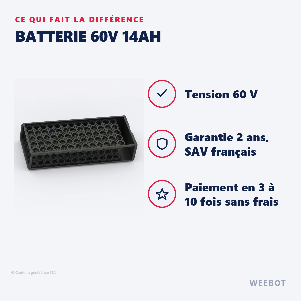 Batterie 60V 14Ah : les points forts
