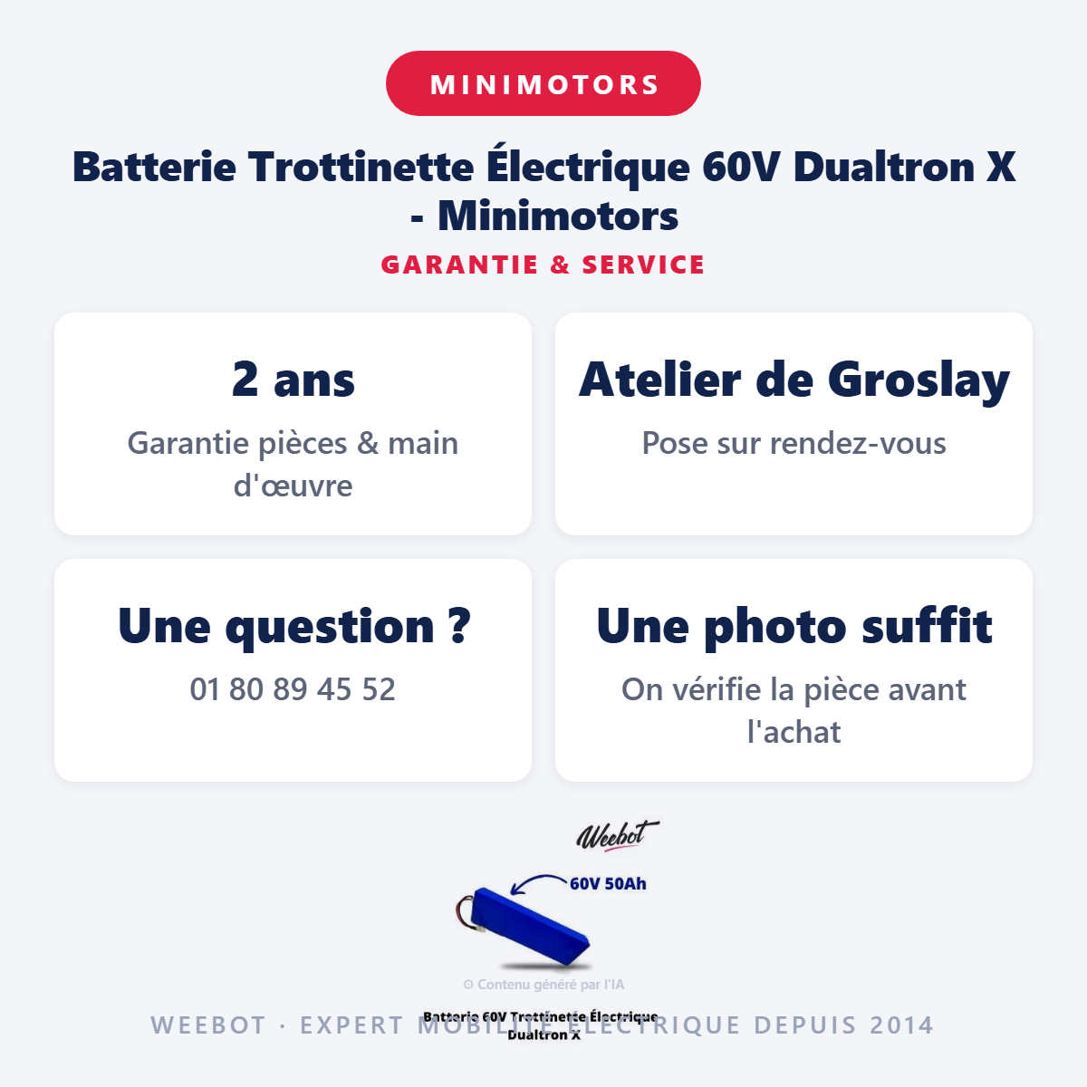 Batterie Trottinette Électrique 60V Dualtron X - Minimotors : garantie 2 ans et service après-vente