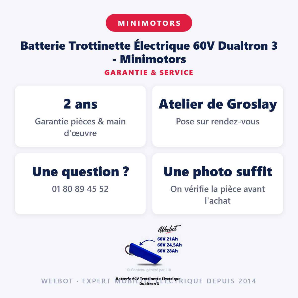 Batterie Trottinette Électrique 60V Dualtron 3 - Minimotors (Batterie Uniquement) - Weebot