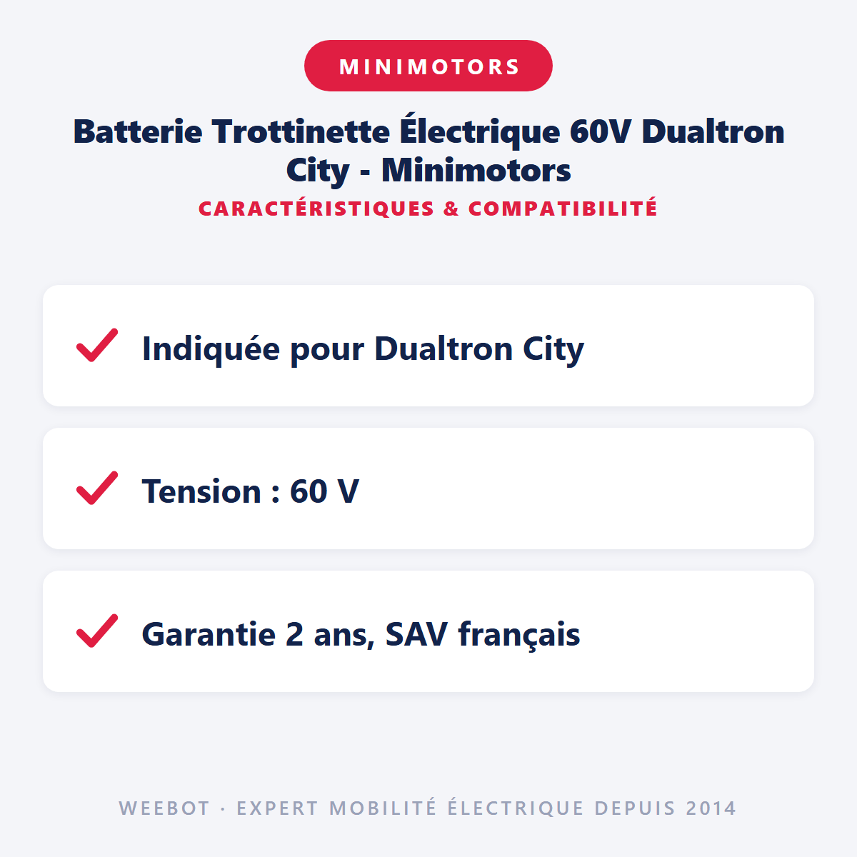 Batterie Trottinette Électrique 60V Dualtron City - Minimotors (Batterie Uniquement) - Weebot