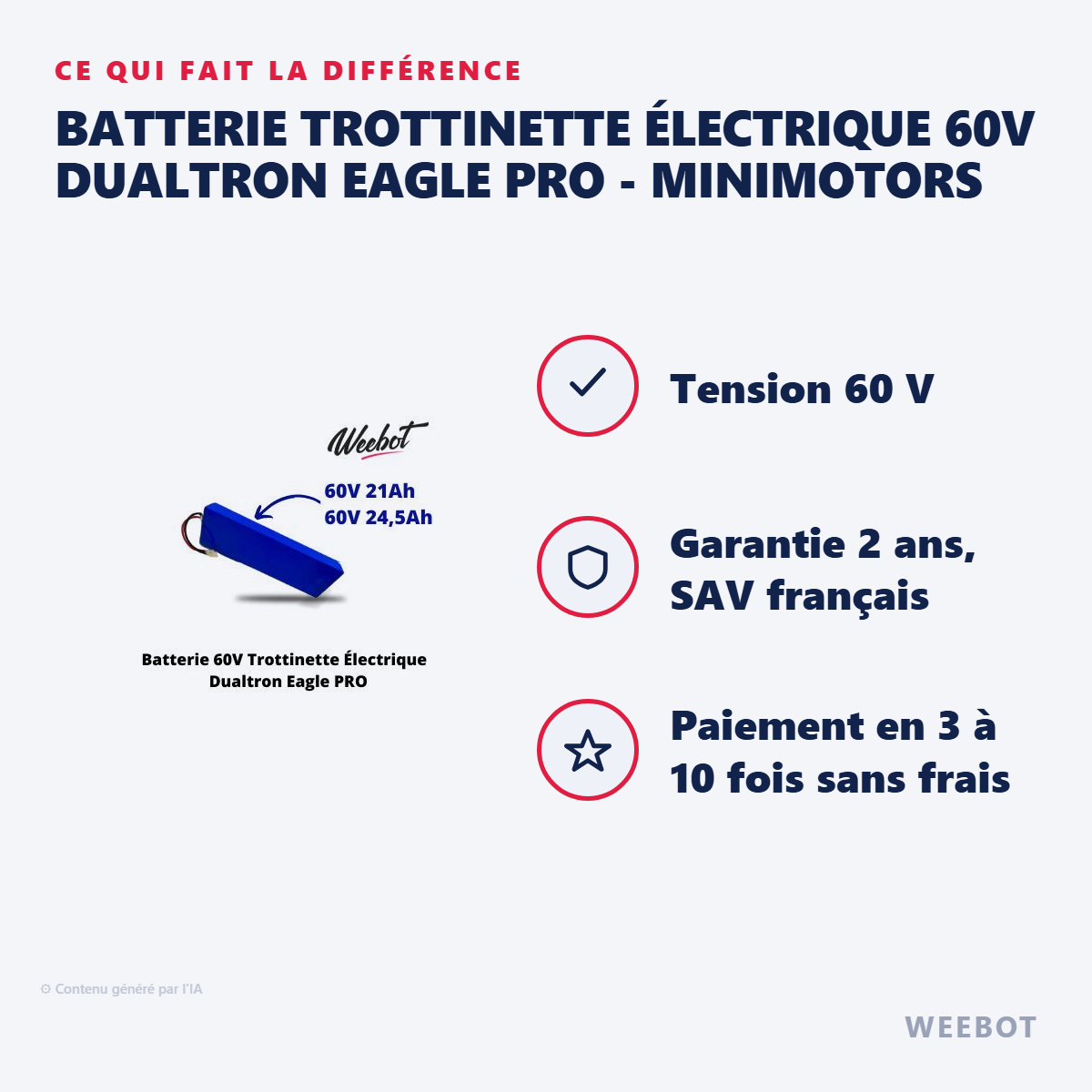 Batterie Trottinette Électrique 60V Dualtron Eagle Pro - Minimotors : les points forts
