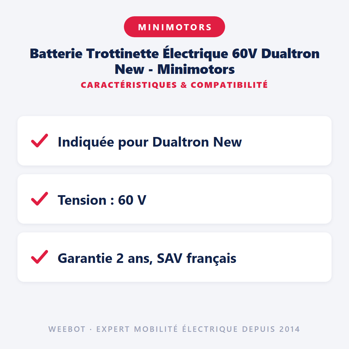 Batterie Trottinette Électrique 60V Dualtron New - Minimotors : caractéristiques et compatibilité