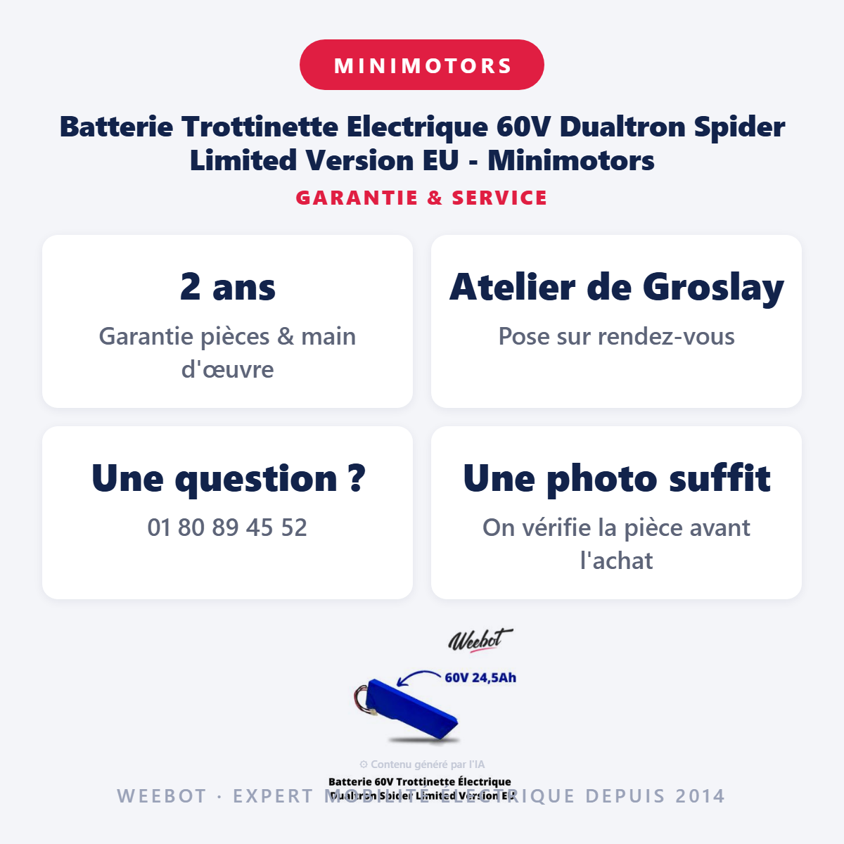 Batterie Trottinette Electrique 60V Dualtron Spider Limited Version EU - Minimotors : garantie 2 ans et service après-vente