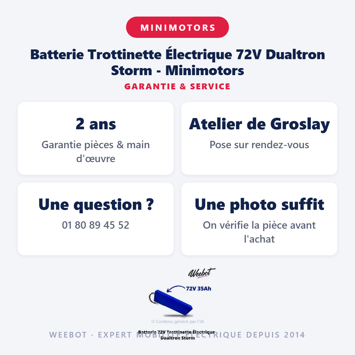 Batterie Trottinette Électrique 72V Dualtron Storm - Minimotors : garantie 2 ans et service après-vente