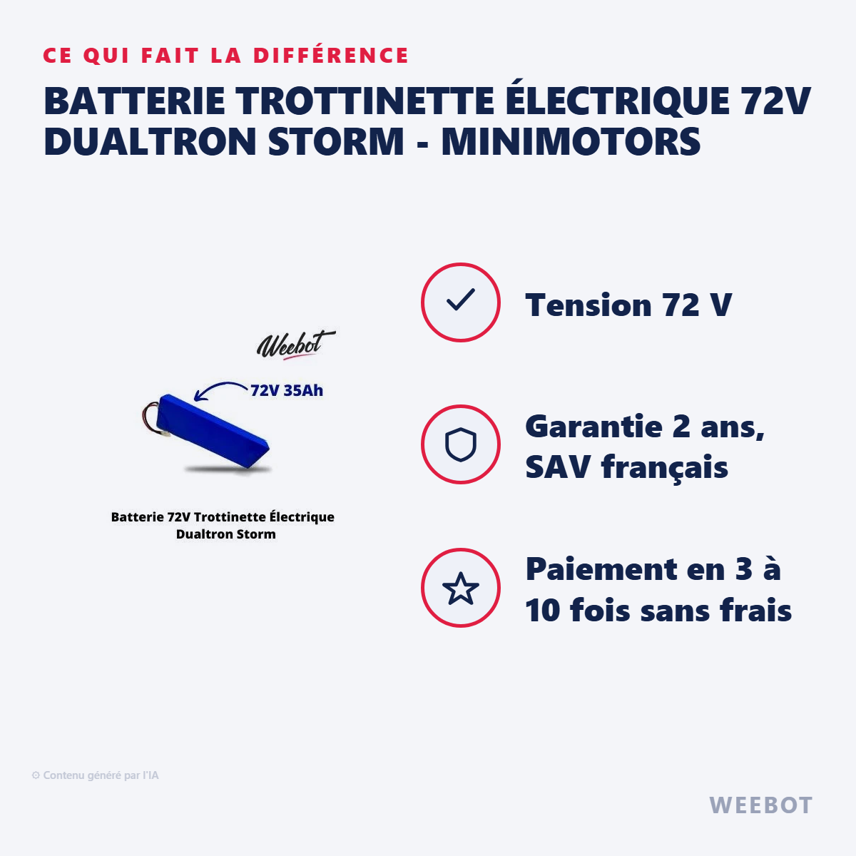 Batterie Trottinette Électrique 72V Dualtron Storm - Minimotors : les points forts