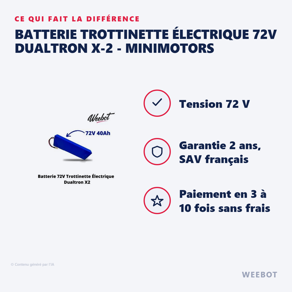 Batterie Trottinette Électrique 72V Dualtron X-2 - Minimotors : les points forts