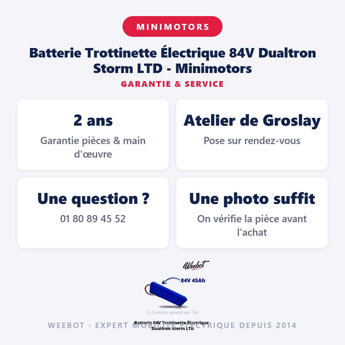 Batterie Trottinette Électrique 84V Dualtron Storm LTD - Minimotors : garantie 2 ans et service après-vente