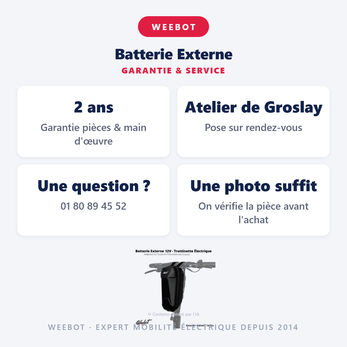 Batterie Externe : garantie 2 ans et service après-vente