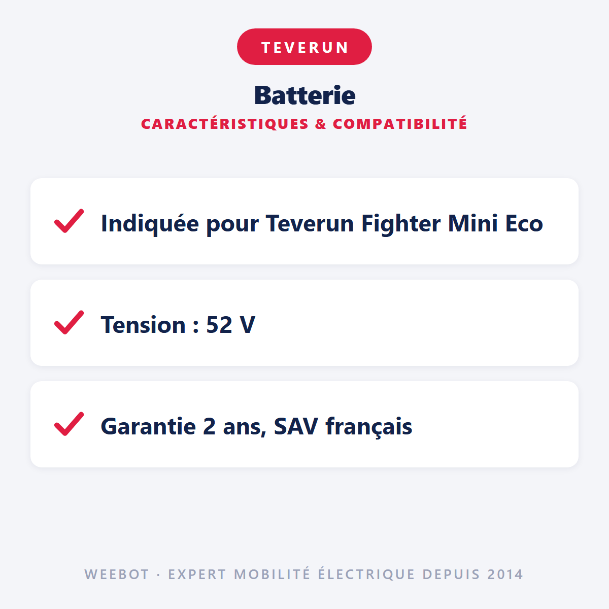 Batterie pour Trottinette Electrique Teverun Fighter Mini Eco 52V 15.6Ah - Weebot