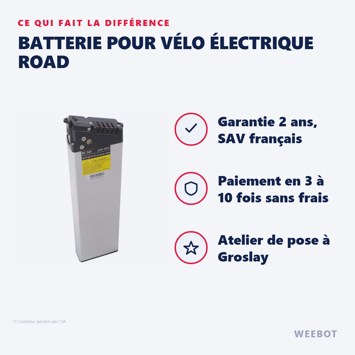 Batterie pour Vélo électrique Road : les points forts