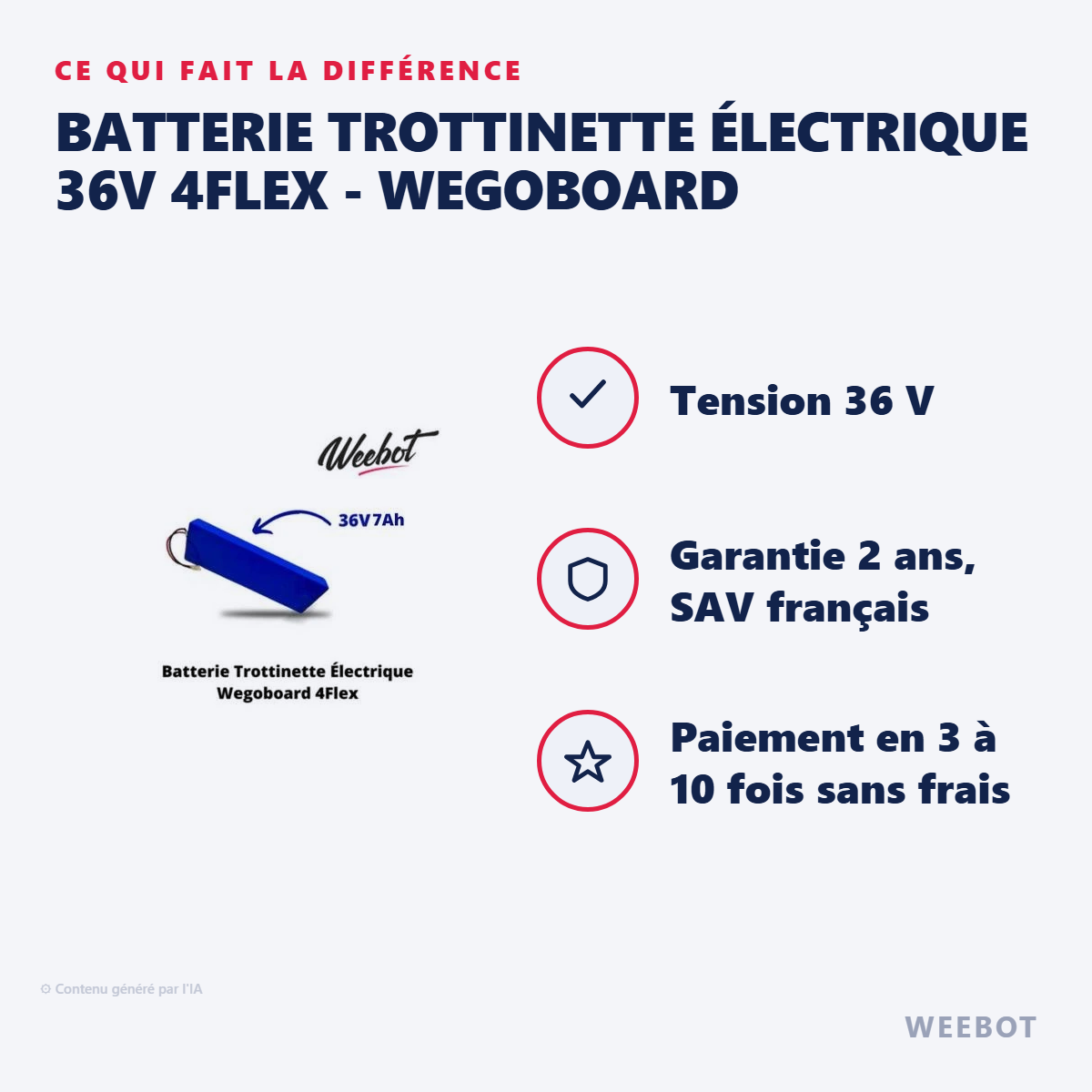 Batterie Trottinette Électrique 36V 4Flex - Wegoboard : les points forts