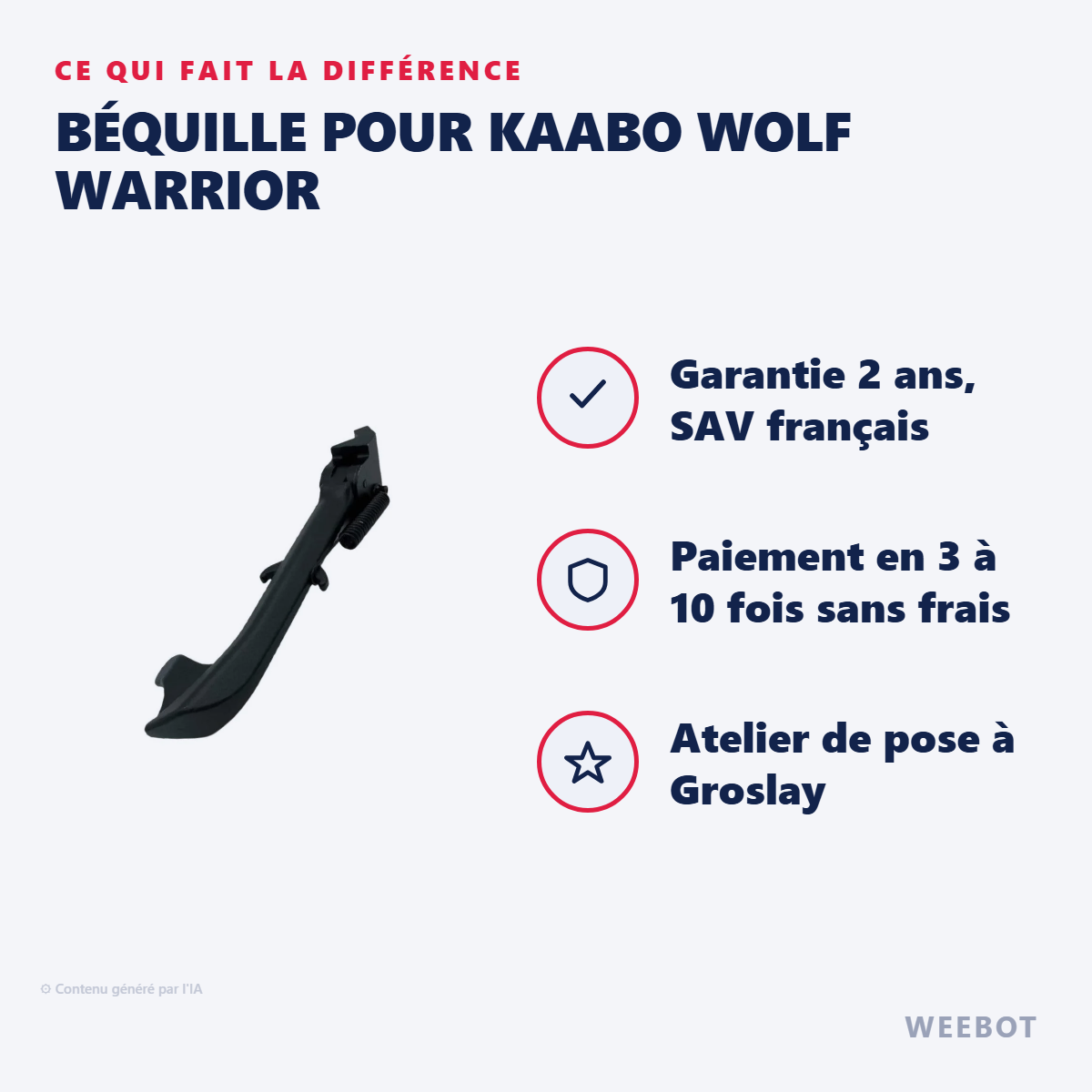 Béquille pour Kaabo Wolf Warrior : les points forts