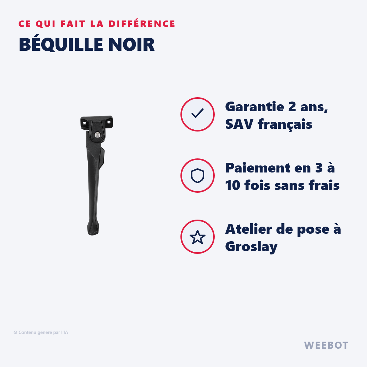 Béquille Noir : les points forts