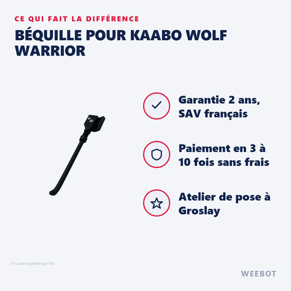 Béquille pour Kaabo Wolf Warrior : les points forts
