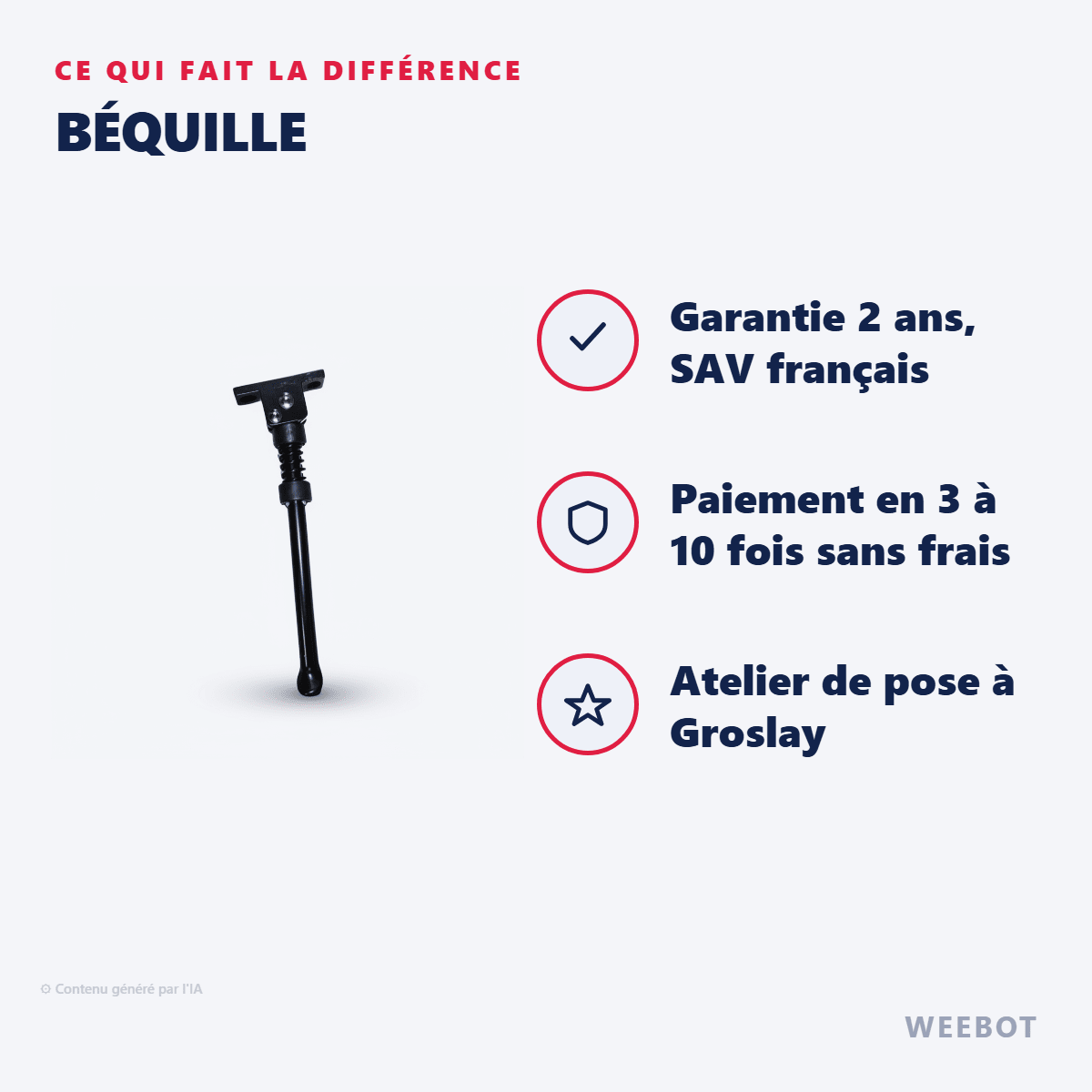 Béquille pour Trottinette Electrique Dualtron Mini Minimotors - Weebot