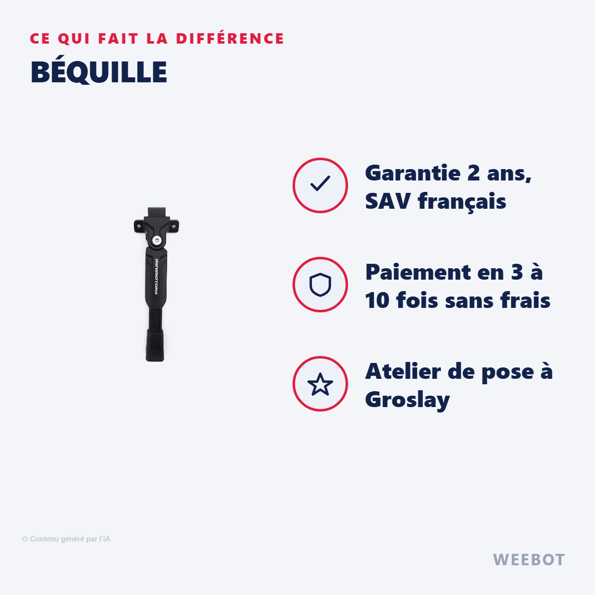 Béquille pour Trottinette Électrique Dualtron Victor 2024 - Weebot