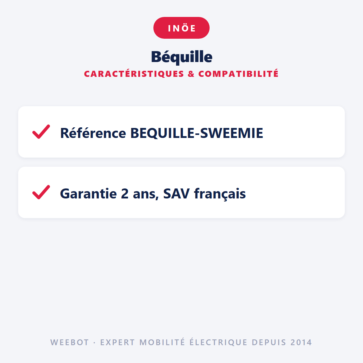 Béquille : caractéristiques et compatibilité