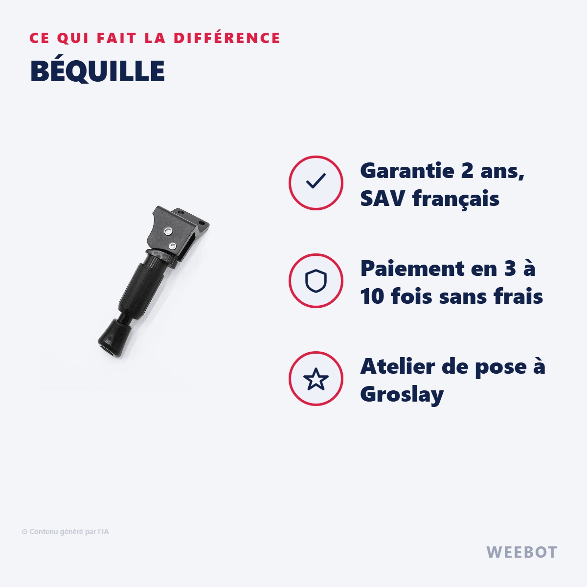 Béquille pour Trottinette Électrique Kukirin G2 Pro - Weebot