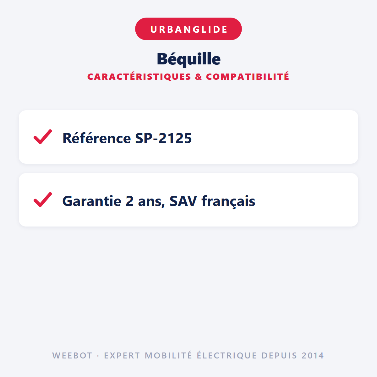 Béquille : caractéristiques et compatibilité