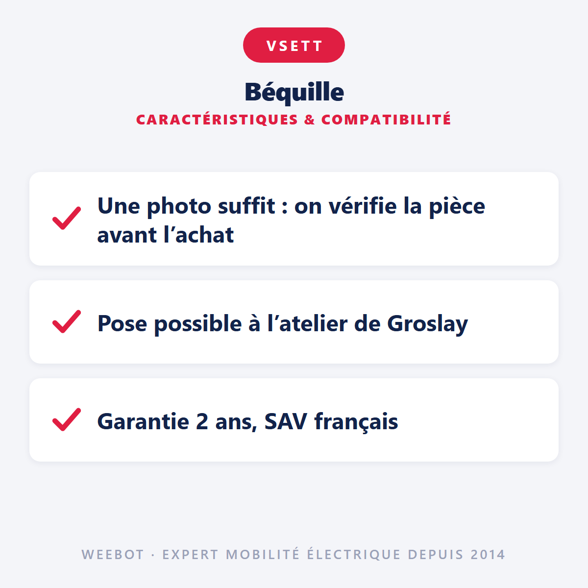 Béquille pour Trottinette Électrique Vsett 9 - Weebot
