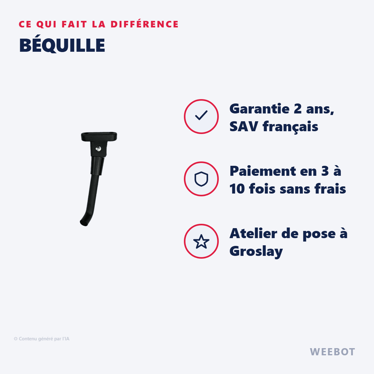 Béquille pour Trottinette Électrique Xiaomi M365 / M365 Pro – noir - Weebot