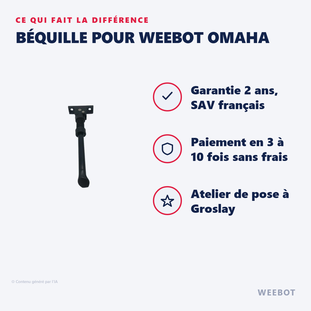 Béquille pour Weebot Omaha : les points forts