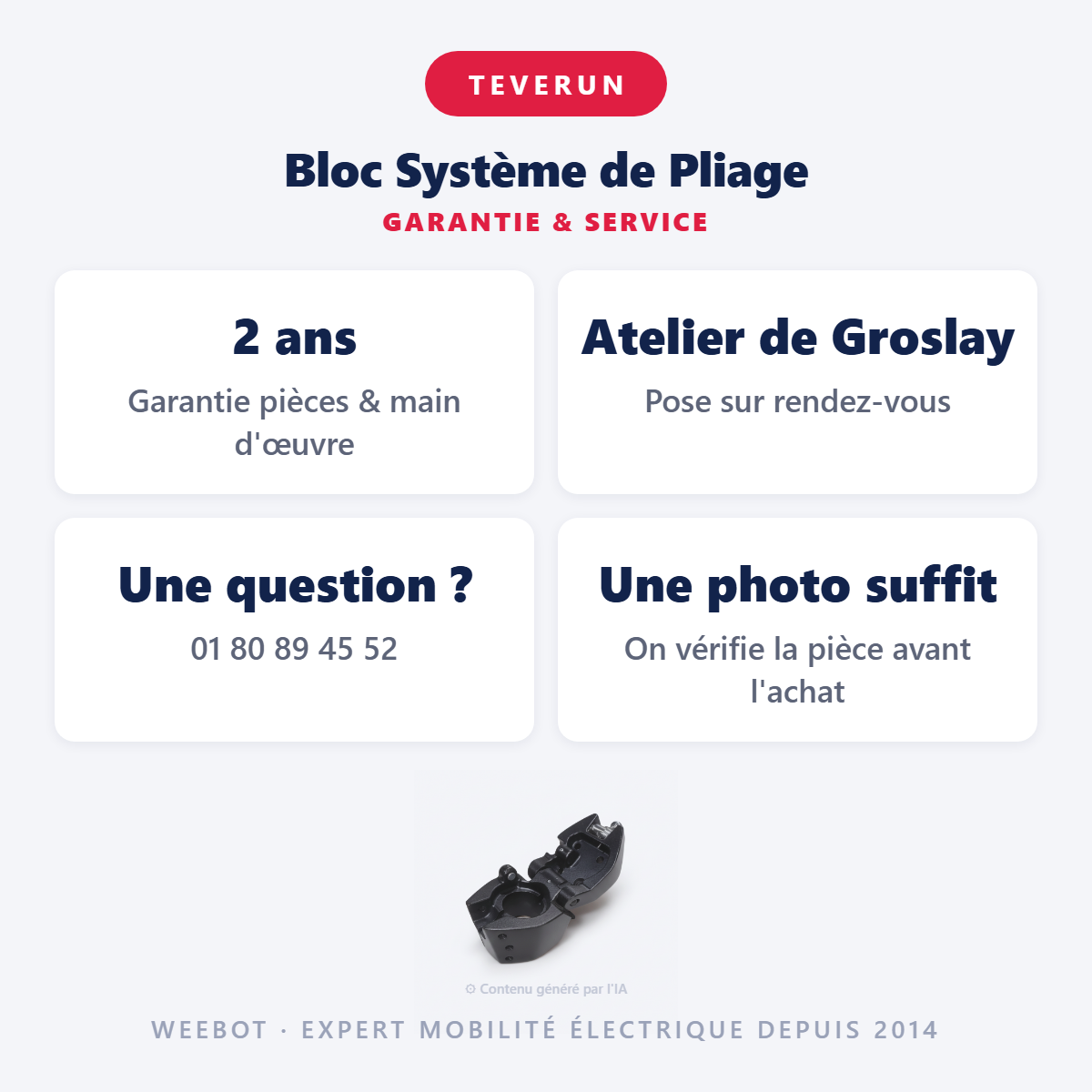 Bloc Système de Pliage : garantie 2 ans et service après-vente