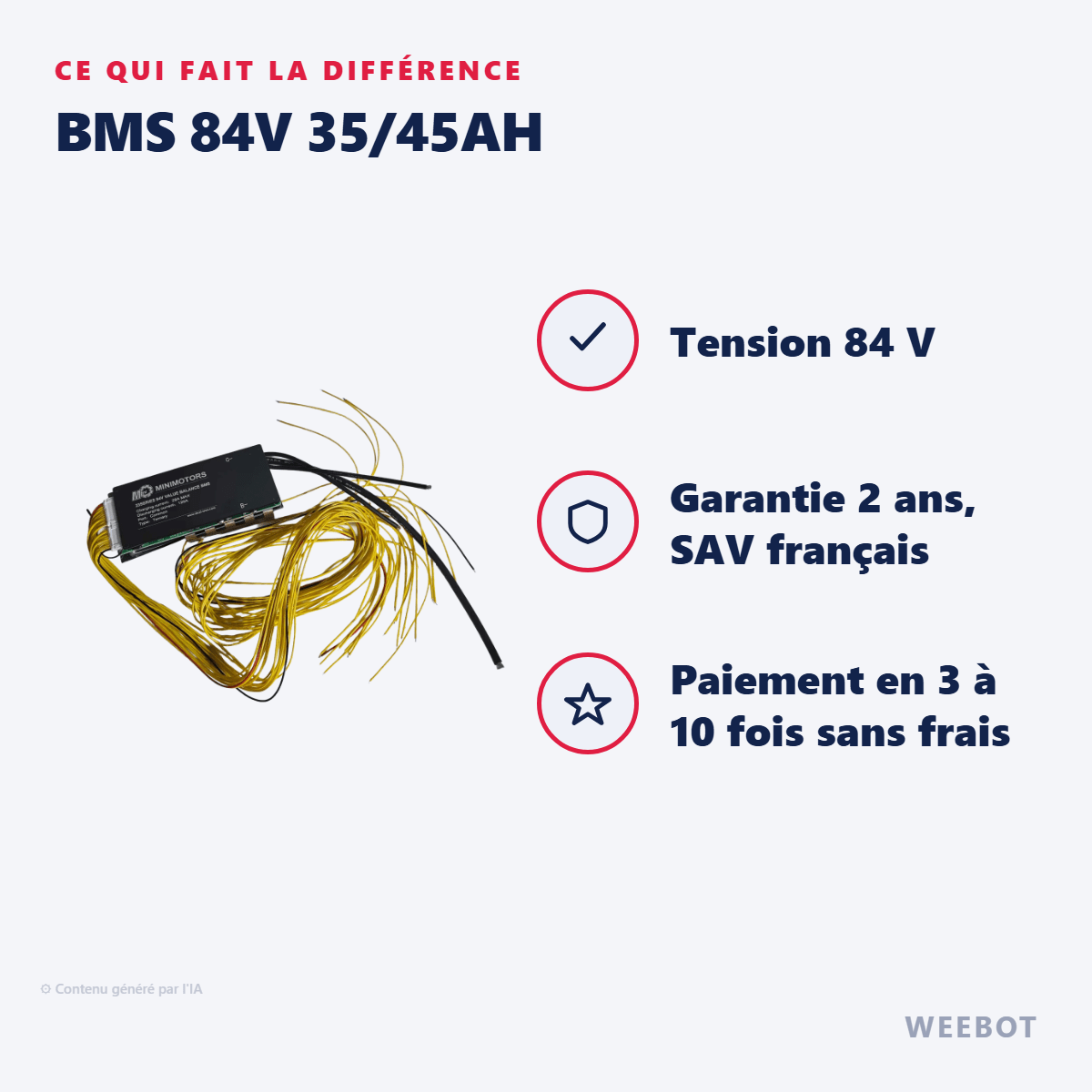 BMS 84V 35/45AH pour Trottinette Électrique Dualtron New Storm LTD - Weebot