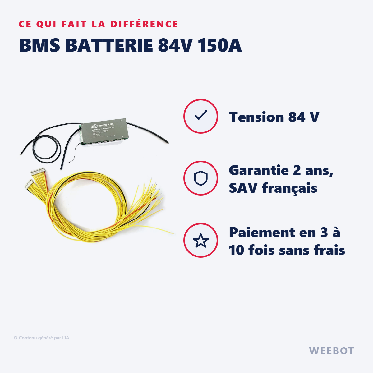 BMS Batterie 84V 150A : les points forts