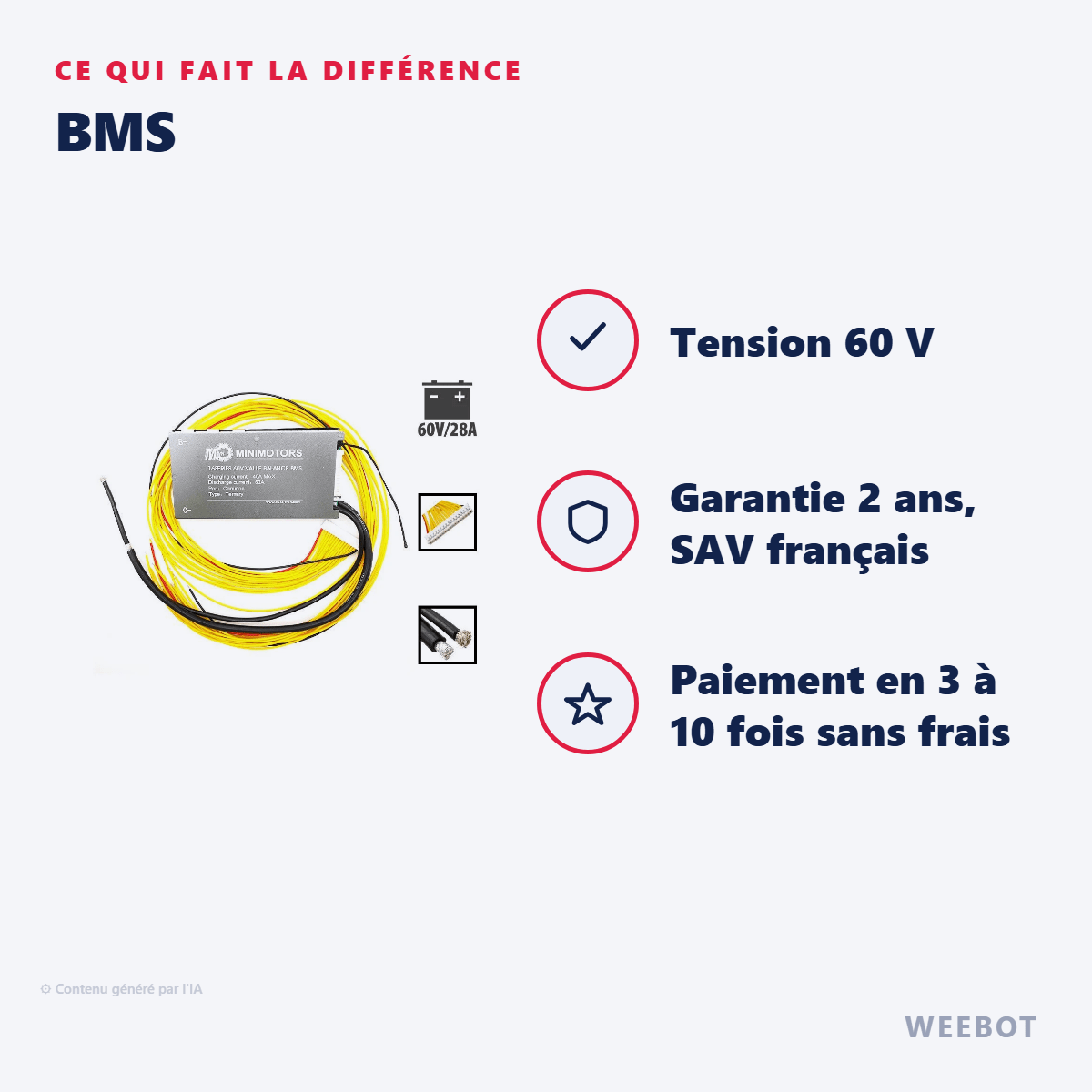 BMS pour Trottinette Électrique Dualtron City 60V 28A - Weebot