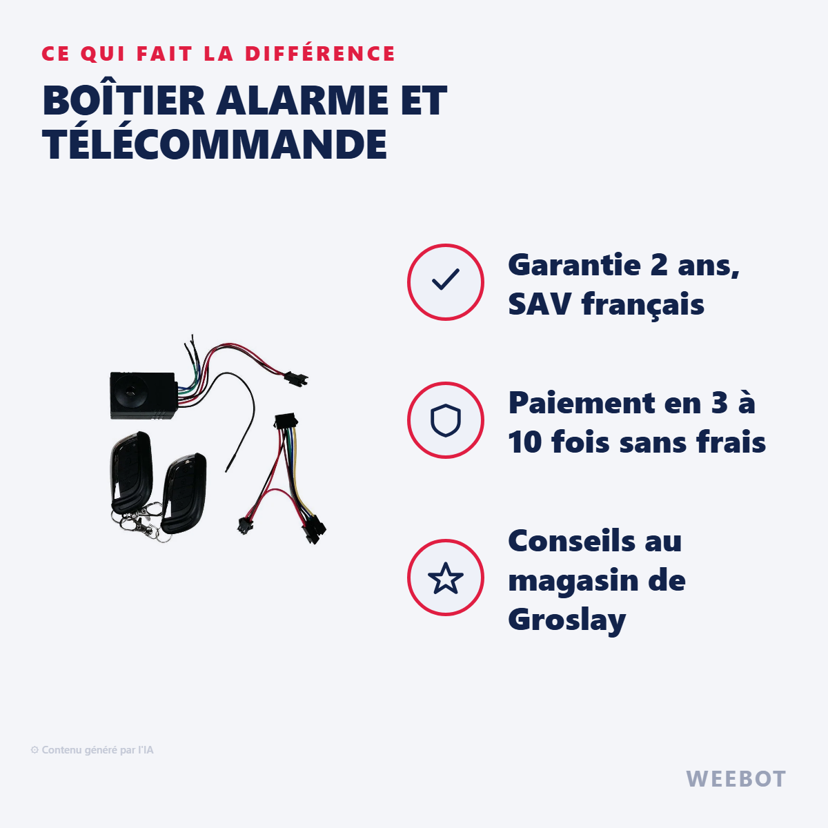 Boîtier Alarme Et Télécommande : les points forts