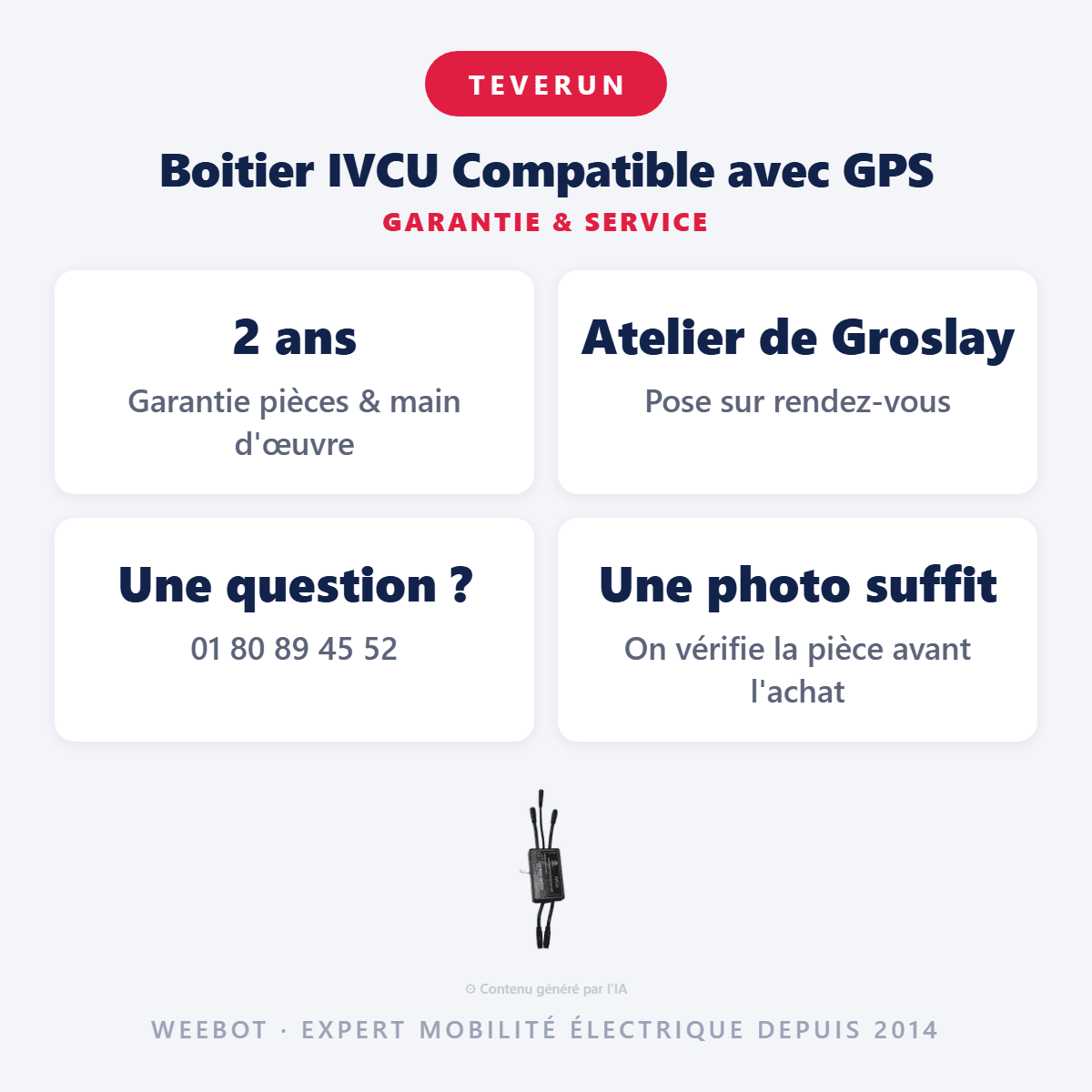 Boitier IVCU Compatible avec GPS pour Trottinette Electrique Teverun Fighter Suprème, Suprème Ultra, 7260R et Tetra Modèle 2024 - Weebot