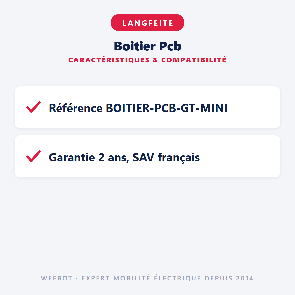 Boitier Pcb pour Trottinette Électrique Langfeite GT Mini - Weebot
