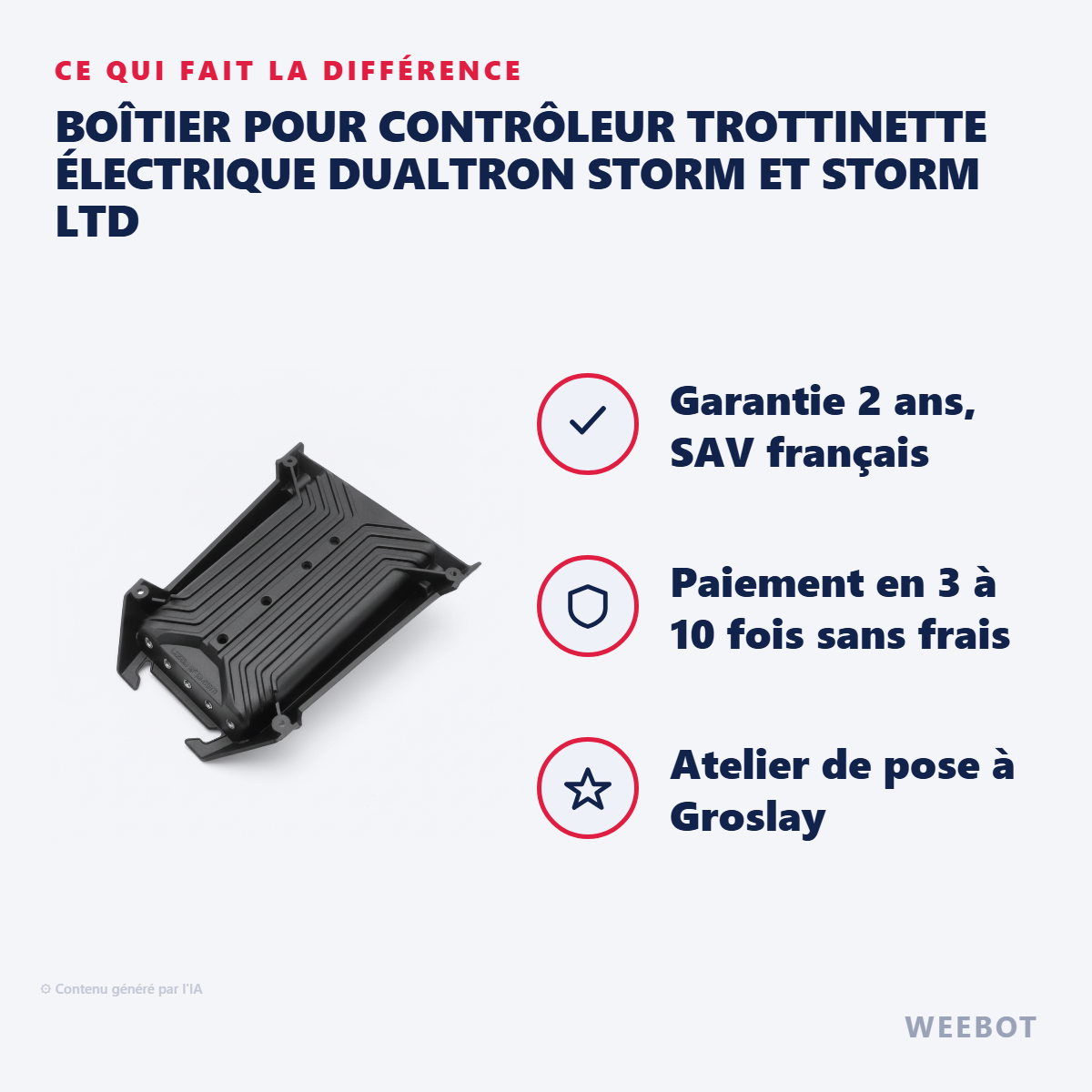 Boîtier pour contrôleur trottinette électrique dualtron Storm et Storm LTD : les points forts