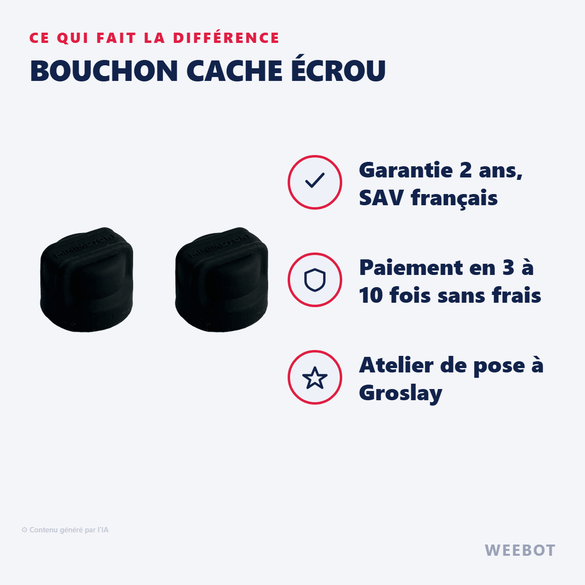 Bouchon Cache Écrou pour Trottinette Électrique Dualtron x2 pcs - Weebot