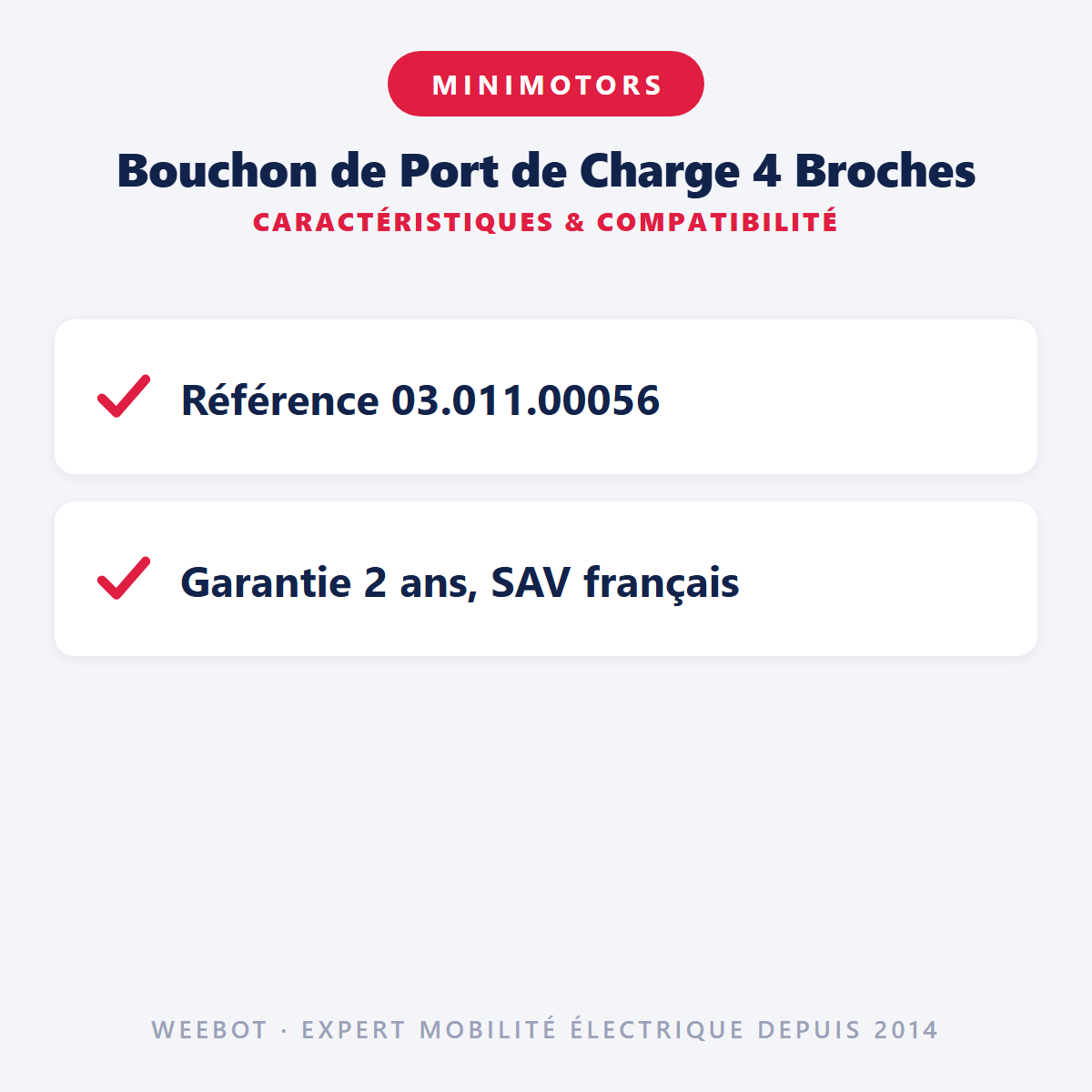 Bouchon de Port de Charge 4 Broches : caractéristiques et compatibilité