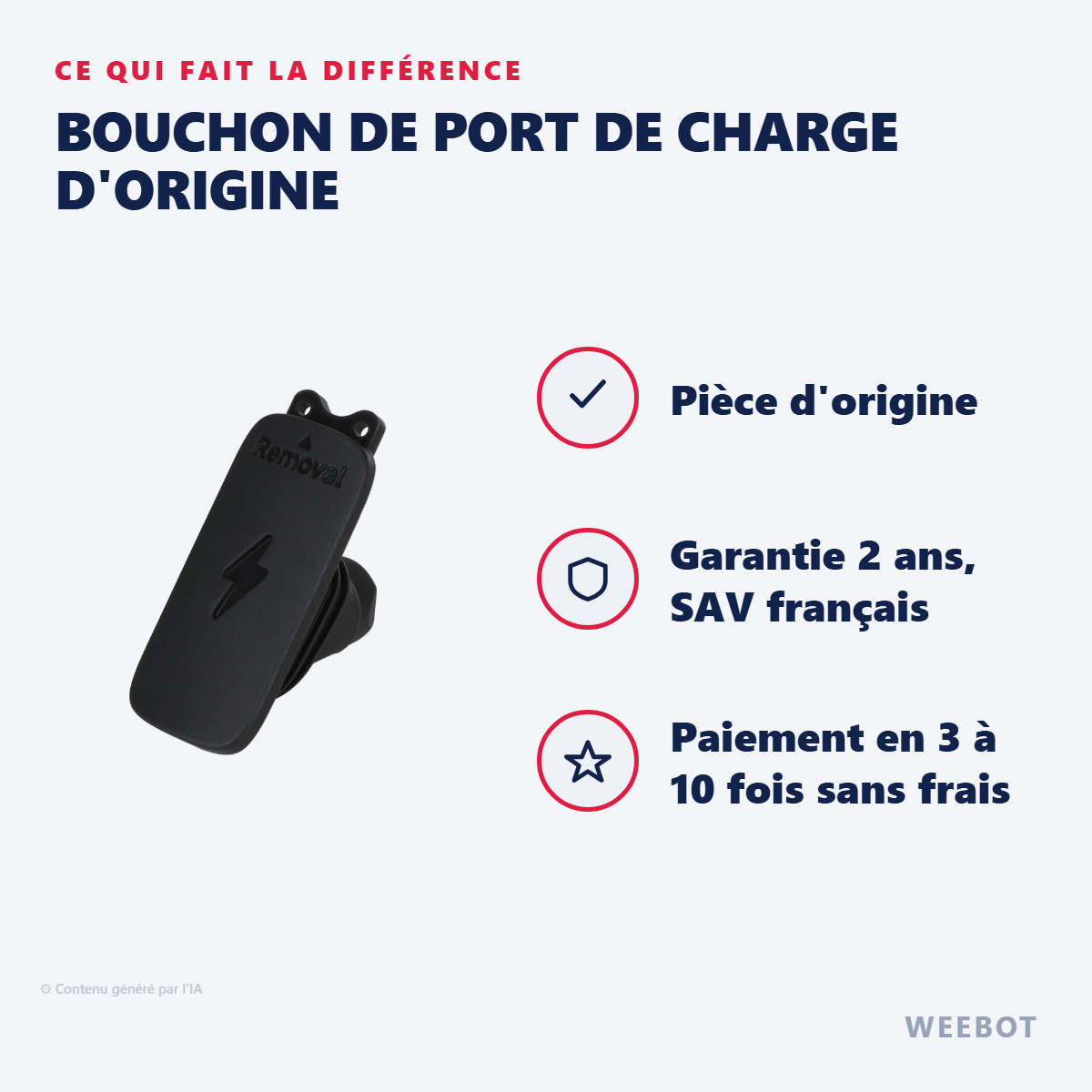 Bouchon de Port de Charge d'Origine : les points forts