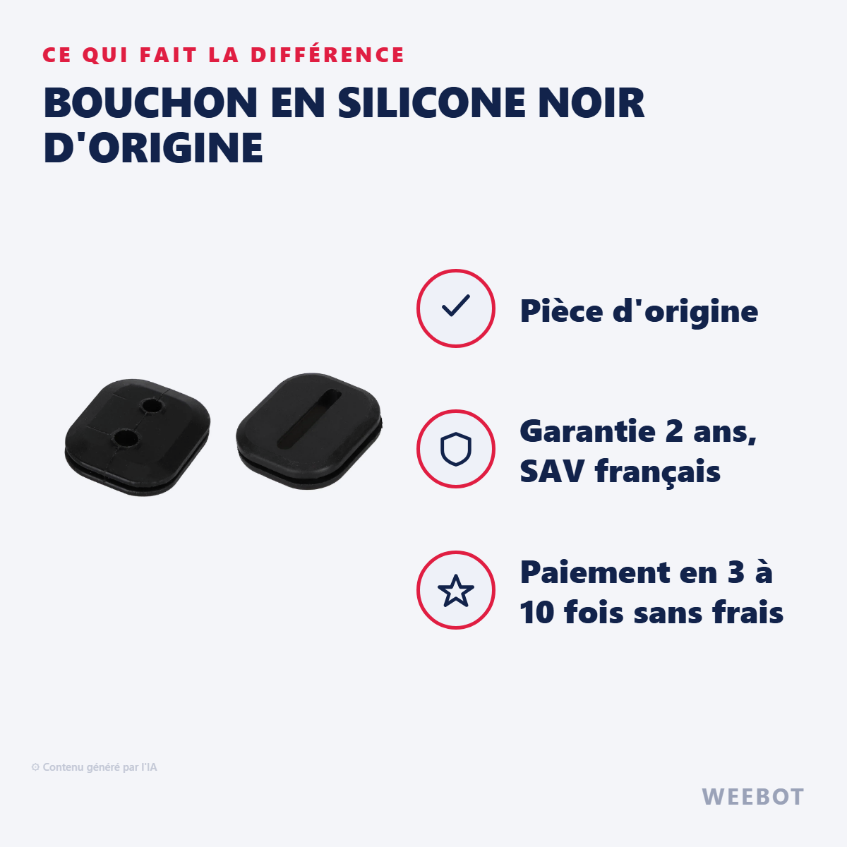 Bouchon en Silicone Noir d'Origine : les points forts