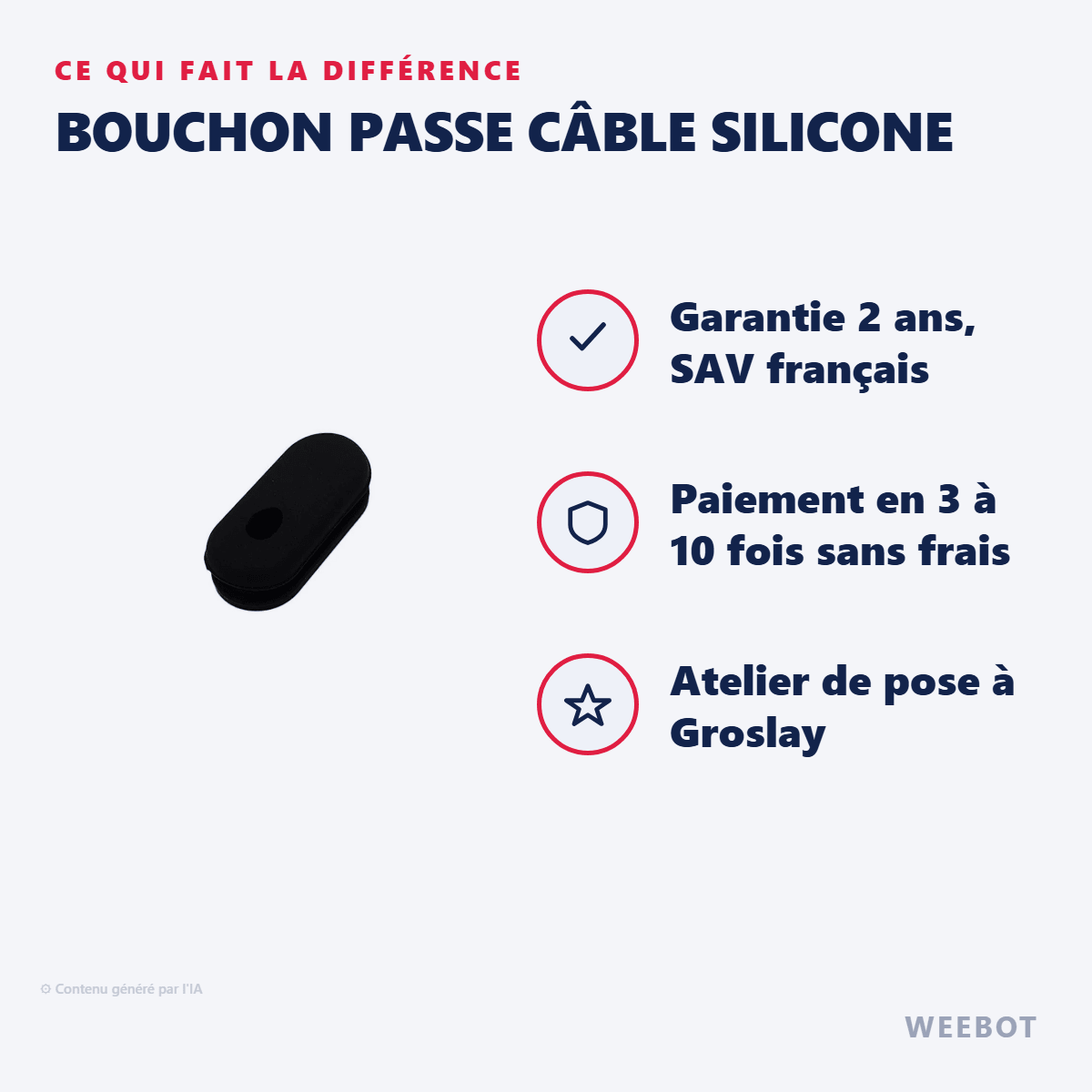 Bouchon Passe Câble Silicone pour Trottinette Électrique Ocean Drive X9 - Weebot